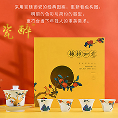 9件描金茶具【柿柿如意】