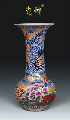 立体描金巴拿马瓶