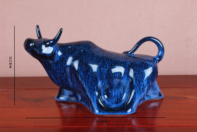 高温窑变颜色釉《2021奋斗之牛》