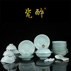 36件影青描金餐具