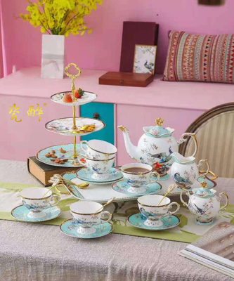 珐琅彩咖啡具套装【孔雀】